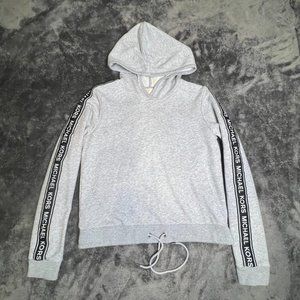 Michael Kors Crop Hoodie Logo Tape Sleeve